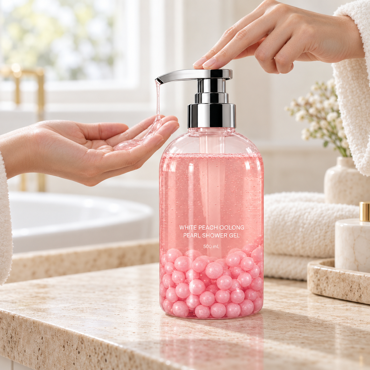 White Peach Oolong Pearl Shower Gel